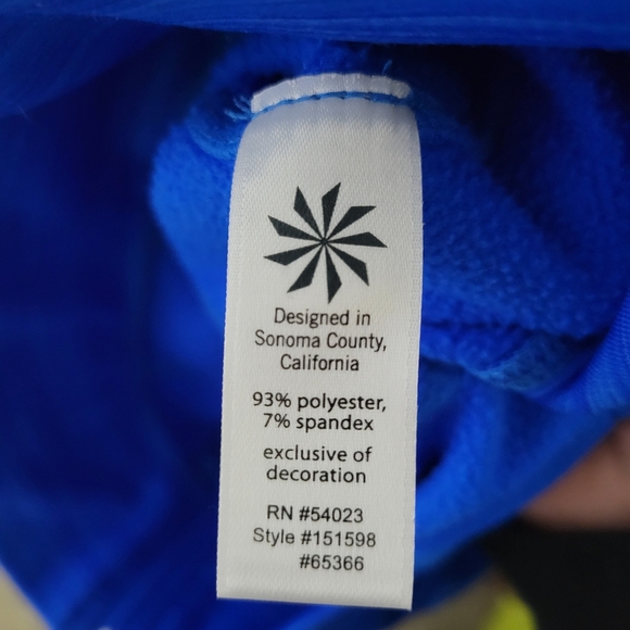 Athleta Striped Strength Full Zip Hoodie Macaw Blue, Size XS - Picture 4 of 8